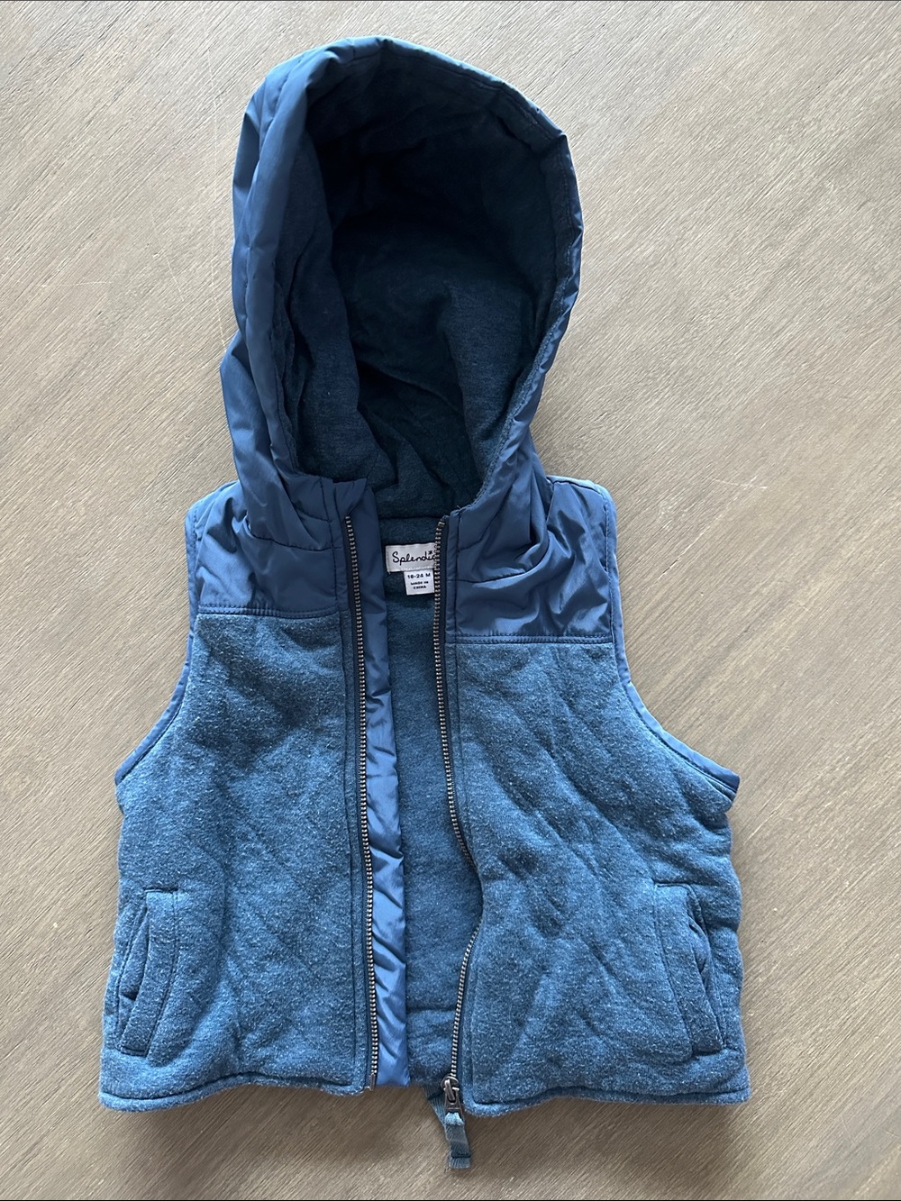 Splendid Navy Blue Quilted Hooded Vest